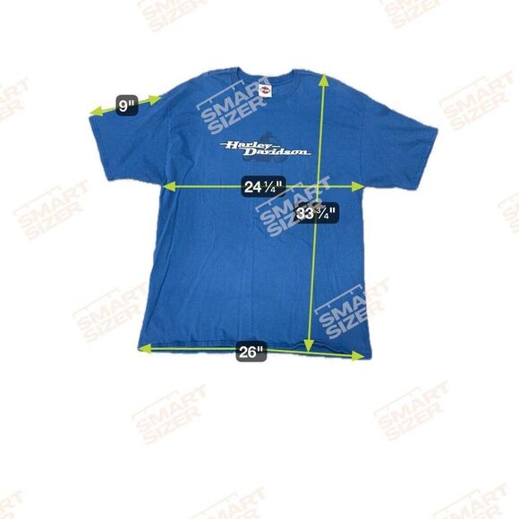 Harley-Davidson Blue Graphic T-Shirt 2XL Hanes Beefy-T Williamsport Maryland XXL - Picture 6 of 6